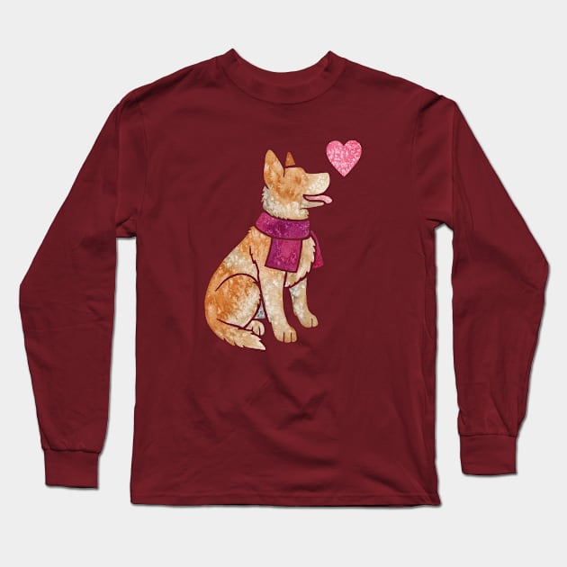 Australian Cattle Dog (red) Long Sleeve T-Shirt by animalartbyjess